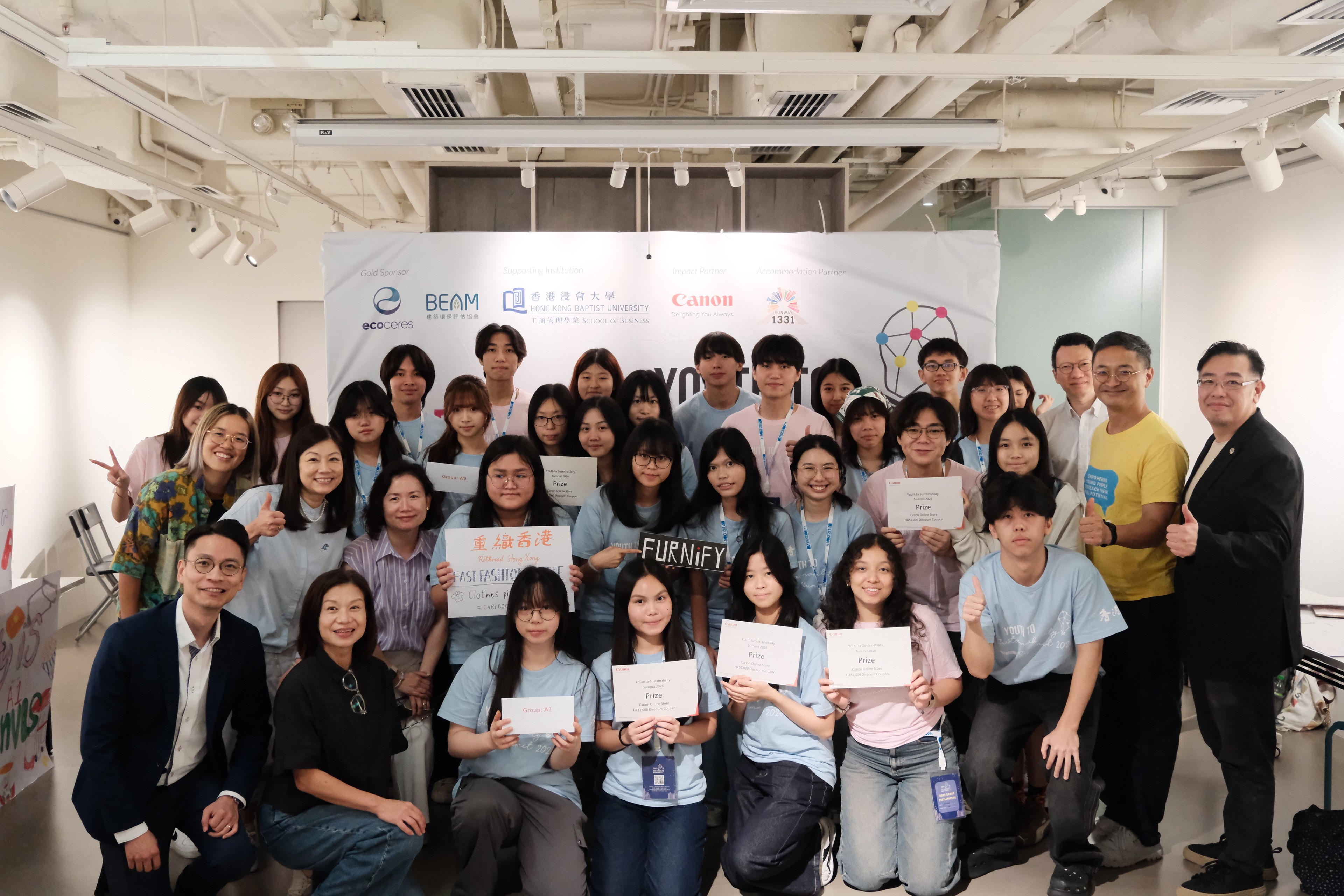 Participants gather for a group photo at the Youth to Sustainability Summit 2026.