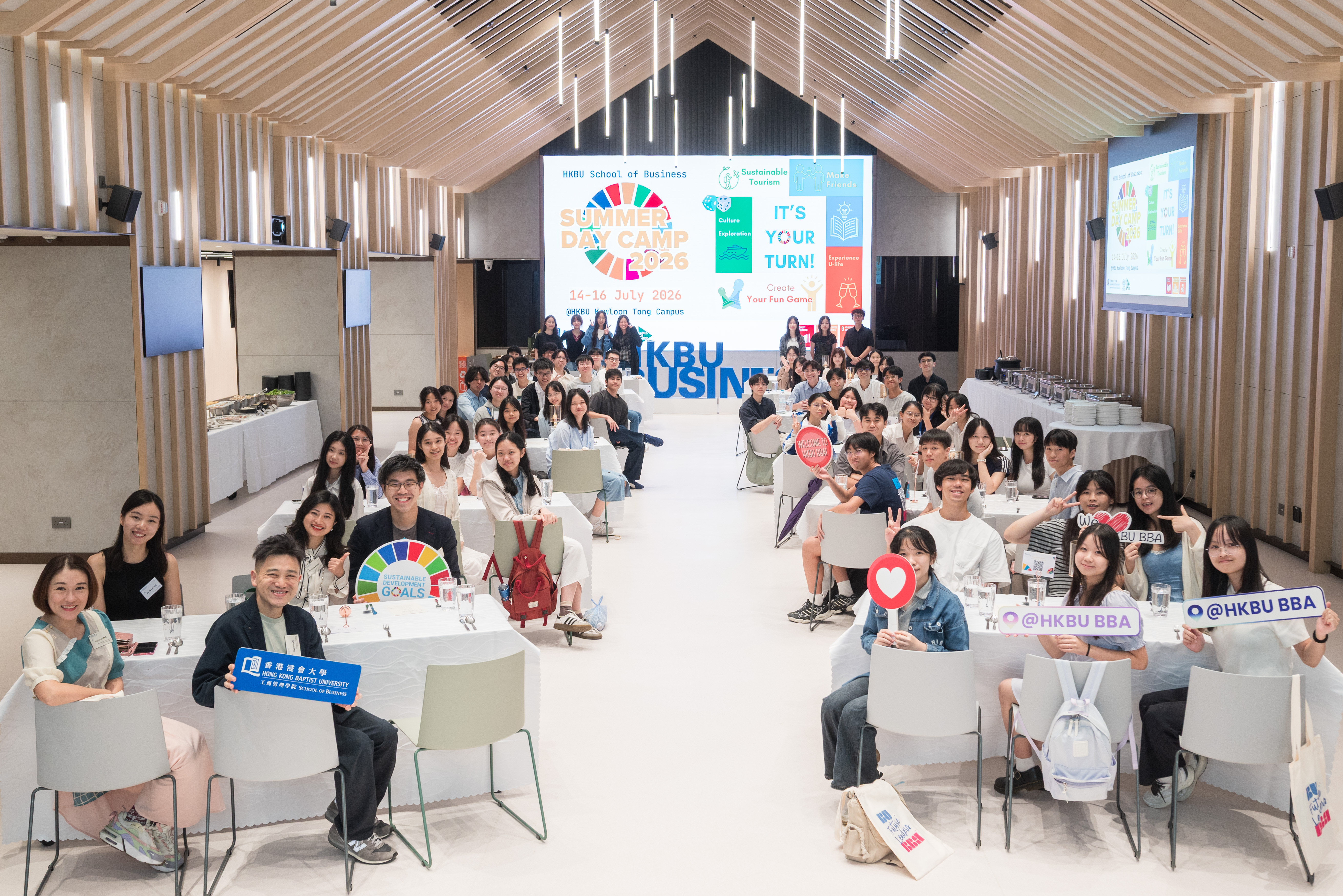 Secondary school students and faculty members gather at the BBA Summer Day Camp 2026 high table dinner, celebrating creativity and collaboration.